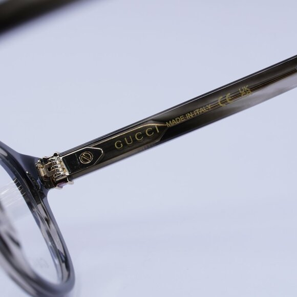 Gucci GG1510O 003 Eyeglasses Striated Grey Havana 49mm Round Frame - Picture 7 of 10